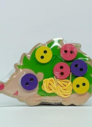 Шнурівка дерев'яна jia yu toy «їжачок» k17344