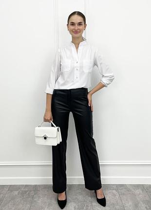 Кожаные женские брюки