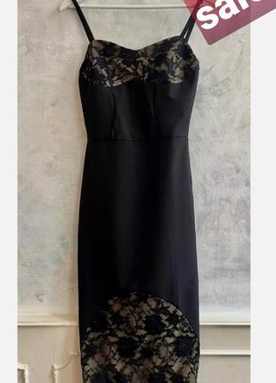 Сукня карандаш зі вставками мережива розміру l