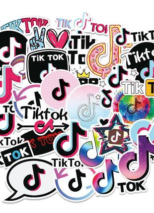 Набір стікерів tik tok 50 шт стікербомбінг вінілові наклейки