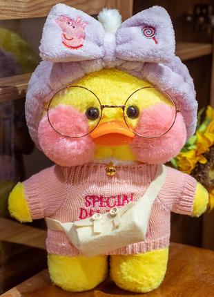 Жовта качка лалафан оригінал пеппа lalafanfan качечка м'яка іграшка cafe mimi duck