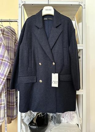 Шерстое пальто кардиган zara на пуговицах оверсайз свободного кроя