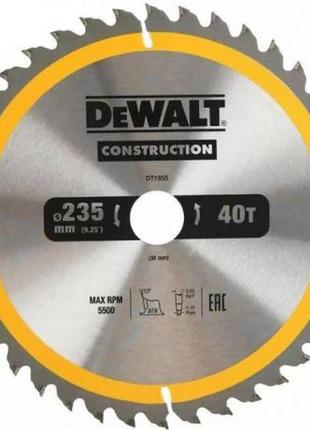 Диск пильний dewalt сonstruction dt1955