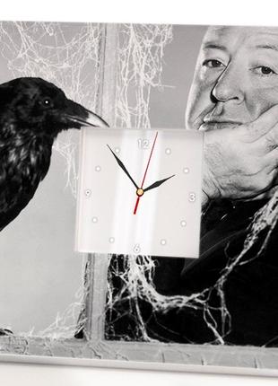 Годинник "альфред гічкок" подарунок для фанатів фільмів та кіно, прикраса спальні, бару, клубу, кафе