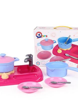 Дитяча кухня з набором посуду технок 5989