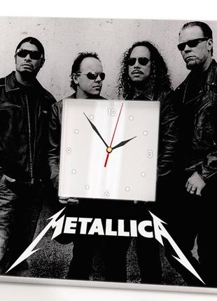 Годинник "група metallica. металіка" для фанатів метал музики, музикантів, прикраса в бар, клуб, сту