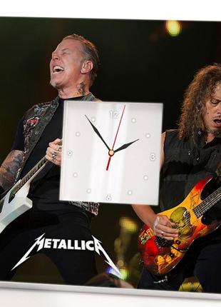 Часы "группа metallica. металлика" для фанатов метал музыки, музыкантов, украшение в бар, клуб, студ