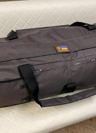 Тактическая сумка-баул 100л oxford коричневый с защитным клапаном + чехол для лопаты, сумка-баул армейская3 фото