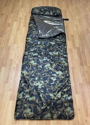 Зимовий спальний мішок ковдра з підкладкою omni-heat -20 камуфляж з капюшоном та подушкою 220х75 см6 фото