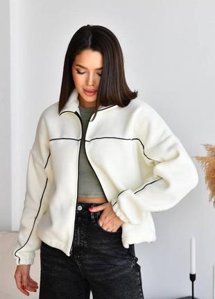 Кофта свитшот флис флиса тепла зип длинная надпись накат надпись оверсайз об розовая...