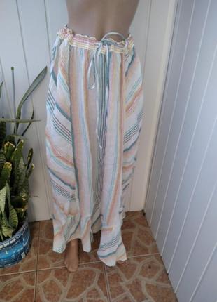 Льняная юбка-миди 8