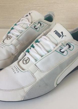 Білі кросівки шкіряні  з  зеленим