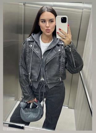 Куртка zara, кожанка, косуха
