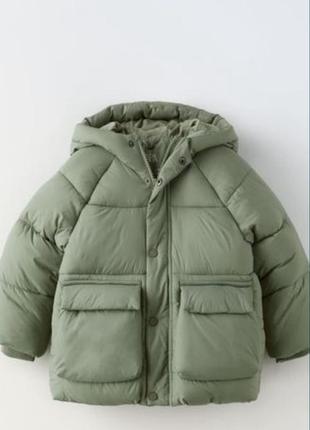 Куртка зимняя zara р. 5-6 лет, рост 116-122