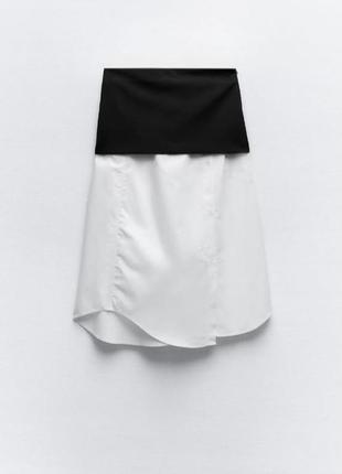 Комбинированная юбка средней длины zara 2024