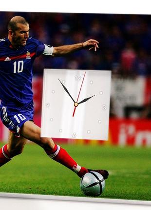 Авторские часы "зинедин зидан. zinedine zidane. футбол" крутой подарок для фанатов, украшение бара,
