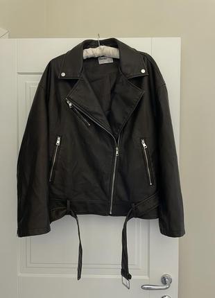 Лимитированная очень крутая коричневая косухая куртка кожаная biker jacket rita ora primark