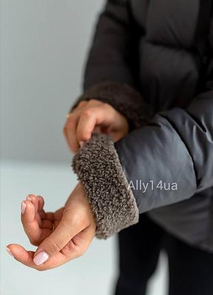 Короткий пуховик дубленка зимняя женская куртка3 фото