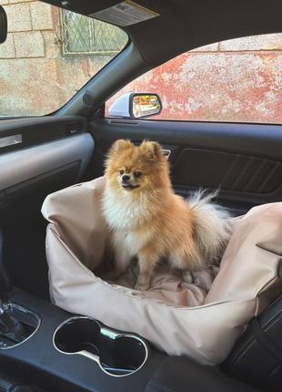 Автокрісло автогамак-переноска для собак і кішок бежевий