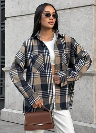 Утеплена сорочка в клітинку