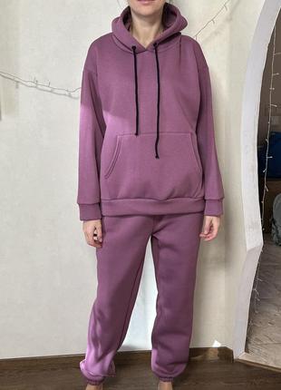 Sale🥰 костюм спортивний на флісі теплий новий ліловий