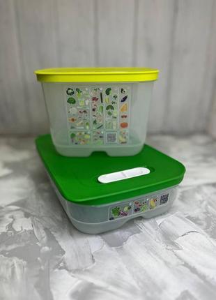 Набор: контейнер "умный холодильник" низкий 1,8л + 1,8л высокий tupperware1 фото