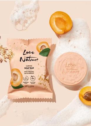 Уходовое мыло с органическим овсом и абрикосом love nature