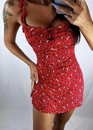 Красный сарафан в цветочек ♥️