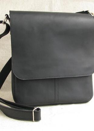 Чоловіча сумка-планшет gs шкіряна 27*23*3 см чорна