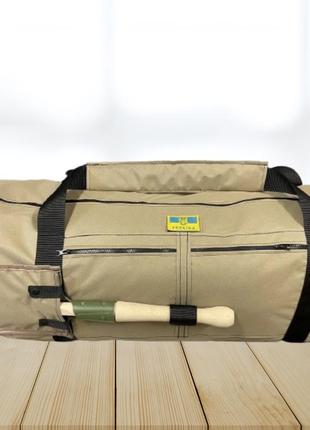 Баул на 100л cordura койот + підсумок для лопати та стропи для каримату