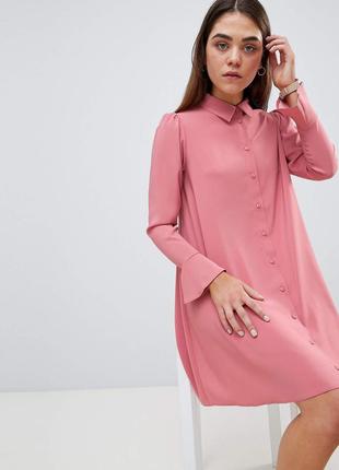 Рожева, нюдова сукня-сорочка/плаття, asos, xxs-xs