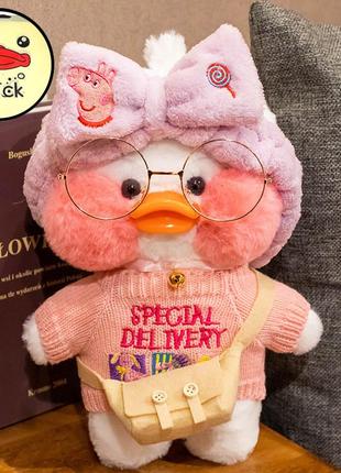 Качка лалафан пеппа оригінал lalafanfan качечка м'яка іграшка cafe mimi duck