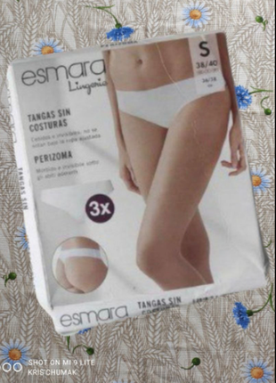 Трусики танга (набор 3 шт) от esmara размер евро s 36/38