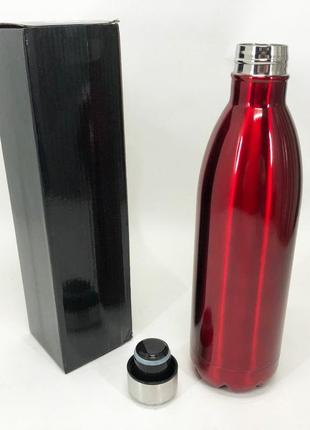 Термос unique un-1024 1 л, качественный термос для дома, термос для напитков. цвет: красный