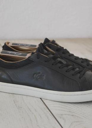 Lacoste чоловічі шкіряні кросівки чорного кольору осінь оригінал 42 розмір