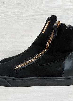 Утепленные замшевые женские ботинки giuseppe zanotti оригинал италия, размер 39
