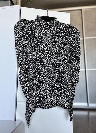 Блуза з віскози zara леопард
