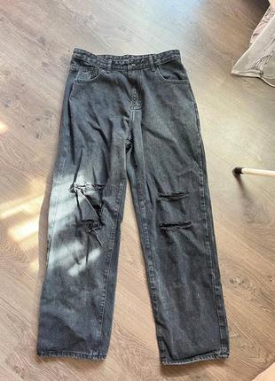 Трендовые широкие джинсы baggy skater wide leg, размер 40,л