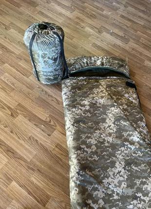 Теплий військовий спальник одіяло -20 на флісі спальний мішок зима весна фліс спальник для зсу6 фото