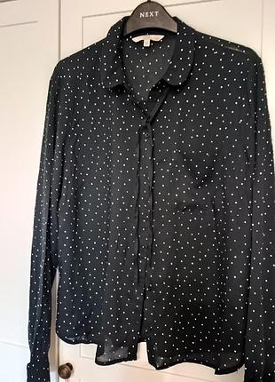 Блуза чорна в мілкий горох