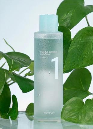 Освежающий успокаивающий тонер numbuzin no.1 pure-full calming herb toner (300 мл +...