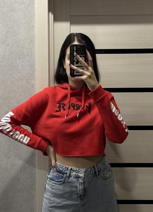 Женское укороченное худи h&m толстовка с капюшоном divided