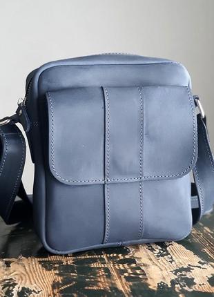 Невелика повсякденна чоловіча сумка gs шкіряна синя