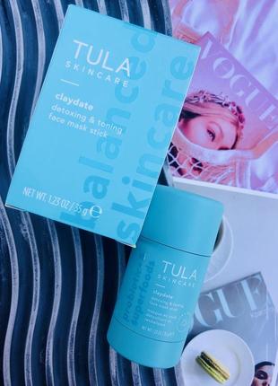 ✔️оригінал детоксикуюча та тонізуюча маска для обличчя tula skincare claydate detoxing & toning face mask stick