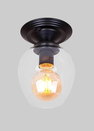 Черный потолочный стеклянный светильник (56-xpr0231f-1 bk+cl)