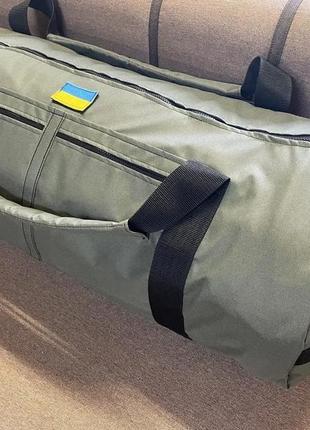Большой баул-рюкзак 120л oxford з пвх просоченням хакі, тактичний баул сумка для зсу4 фото
