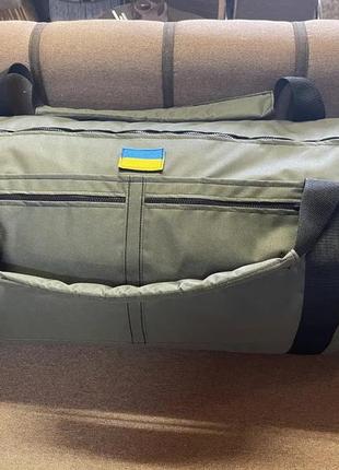 Большой баул-рюкзак 120л oxford з пвх просоченням хакі, тактичний баул сумка для зсу2 фото