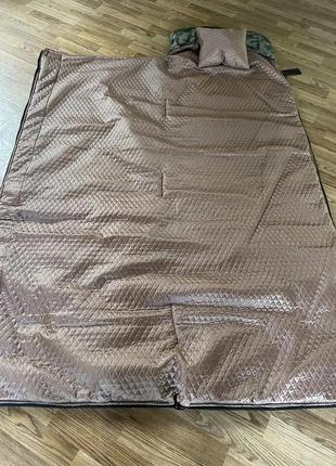 Спальный мешок трансформер -10 весна лето камуфляж с подушкой спальник одеяло 220х75 см5 фото