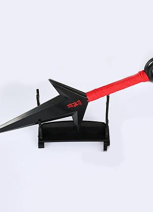 Кунай мінато 26 см червоний з підставкою - косплей аніме наруто naruto