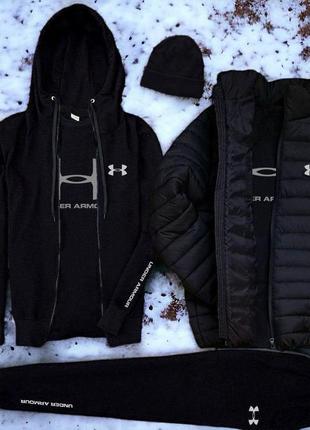 5в1 чоловічий теплий зимовий комплект на флісі under armour